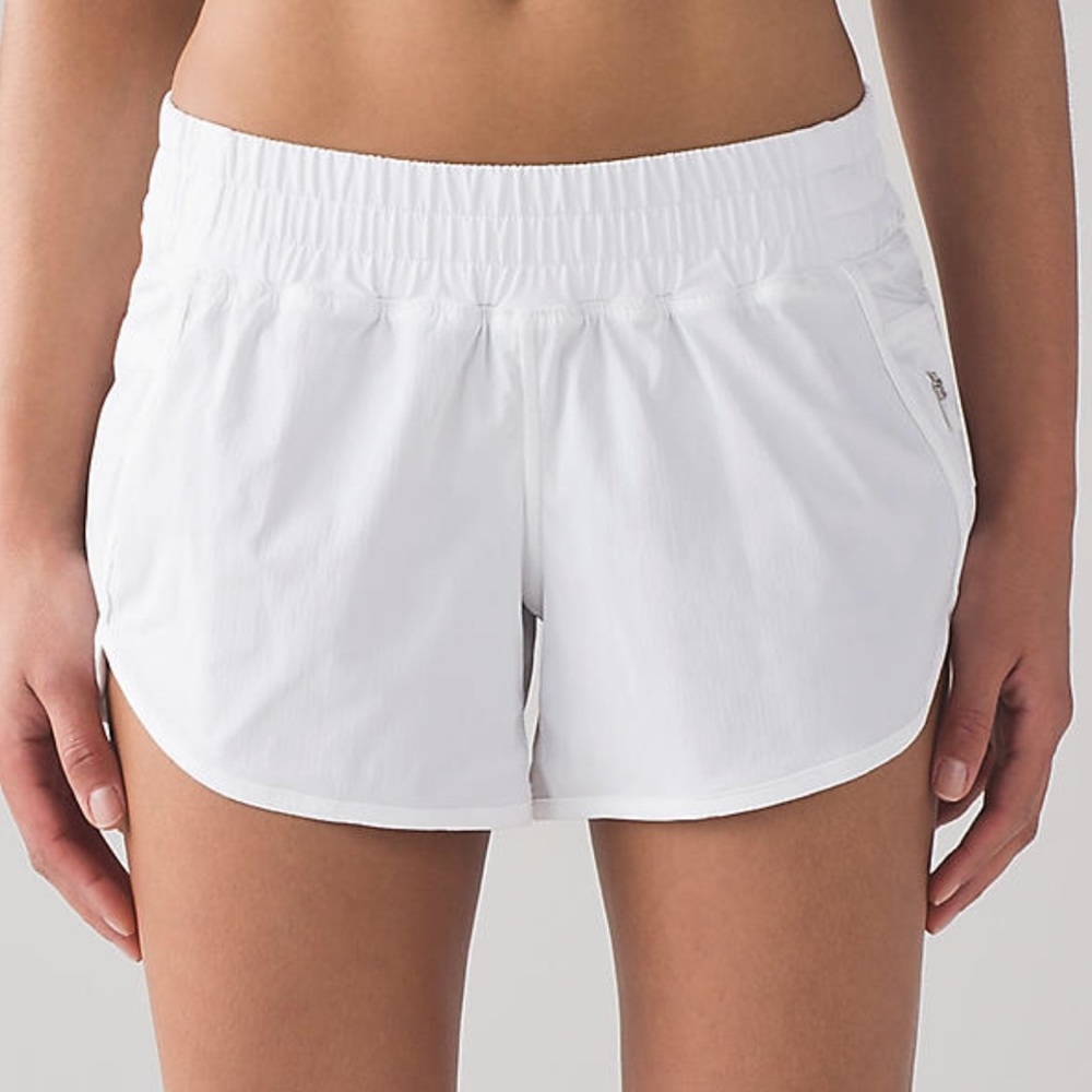 Lululemon White Tracker Shorts